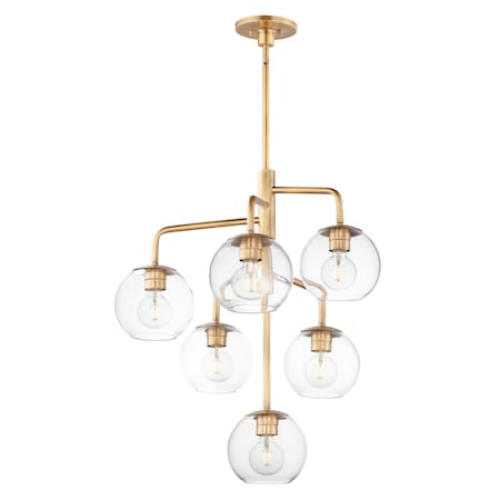 Branch 6-Light 27 Wide Natural Aged Brass Chandelier